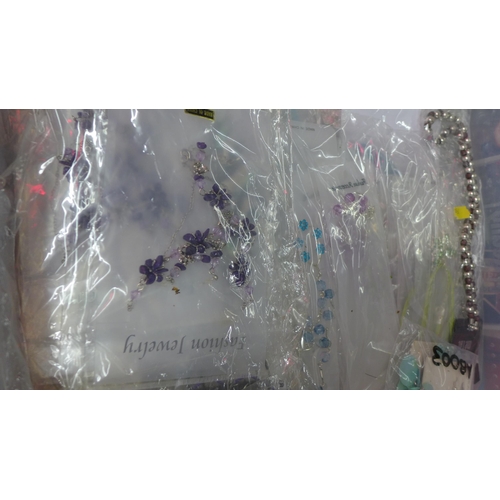 2237 - 2 boxes of bagged and tagged ready for sale costume/fashion jewellery