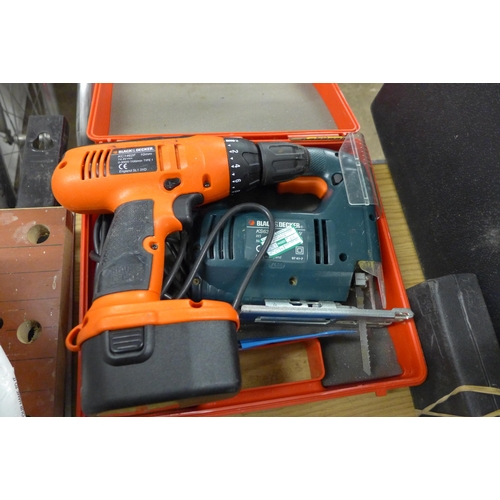 2435 - Black & Decker drill in case & jigsaw in case