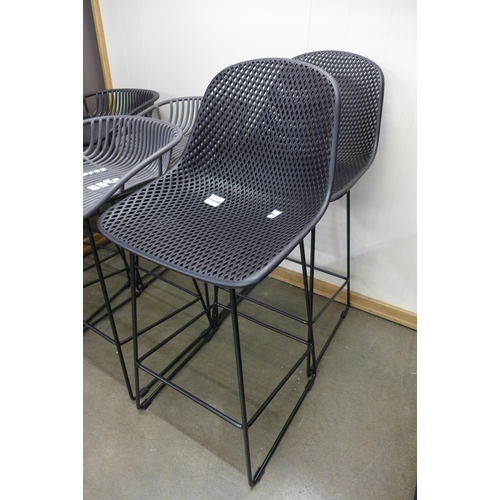 1412 - A pair of Ashwin black bar stools