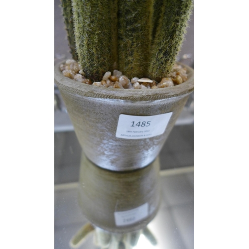 1485 - An artificial cactus in a rustic pot (505941339962616)   #