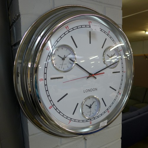 1497A - A chrome multi dial clock