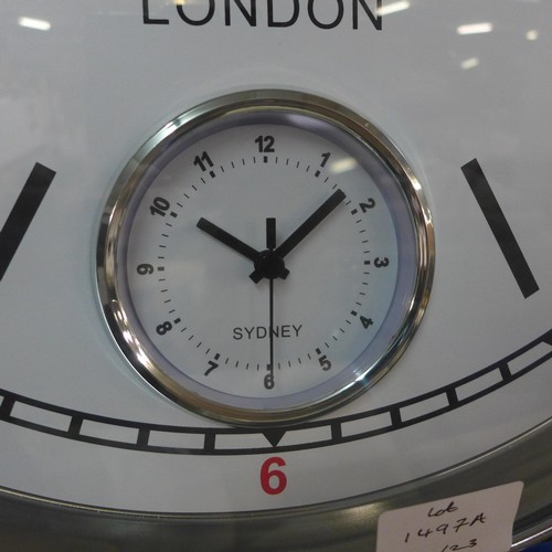 1497A - A chrome multi dial clock