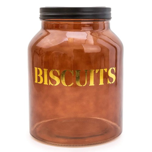 1330 - An amber glass biscuit jar - H 21cms (67825905)