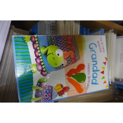 2123 - Approx. 350 unused mixed greetings cards: birthday, wedding, commiserations, etc.