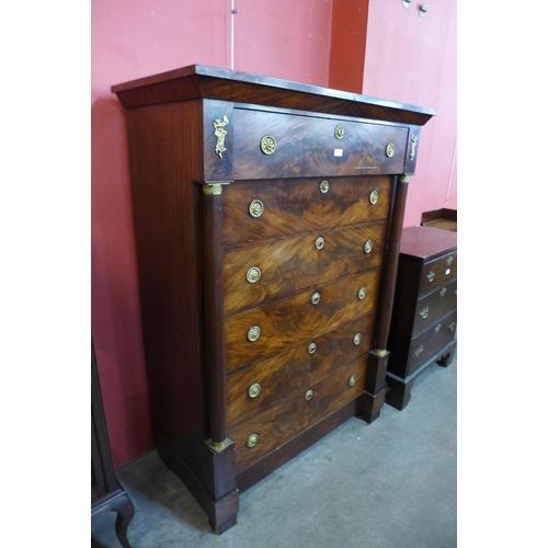 93 - A 19th Century French Empire style mahogany chest of drawers