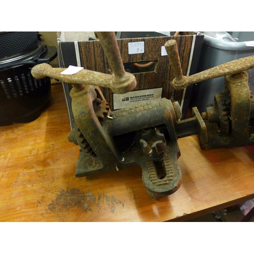 Pair of original record floorboard clamps/cramps