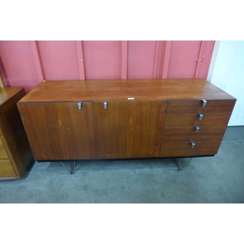 1 - A Stag S-Range teak sideboard, on chrome hairpin legs, by John & Sylvia Reid, retailed by Heals of L... 