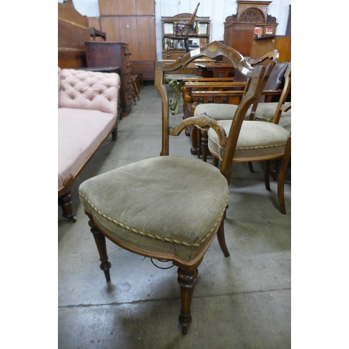 153 - A set of six Victorian inlaid walnut salon chairs

*This lot is sold with non-transferable standard ... 