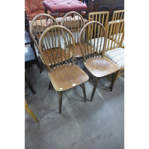 217 - A set of four beech kitchen chairs