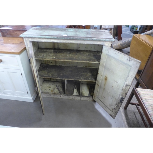 245 - A Victorian painted pine two door kitchen cupboard