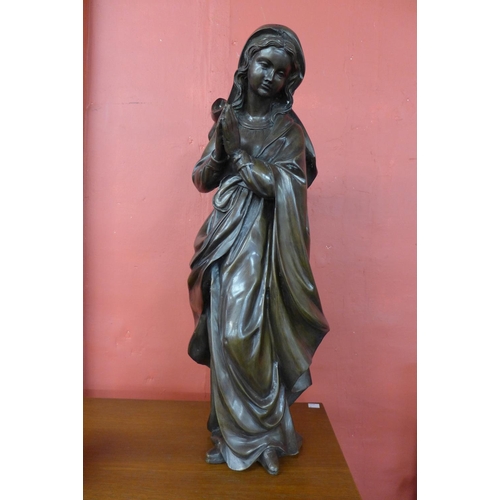 396 - A bronze figure of the Virgin Mary, 69cms h