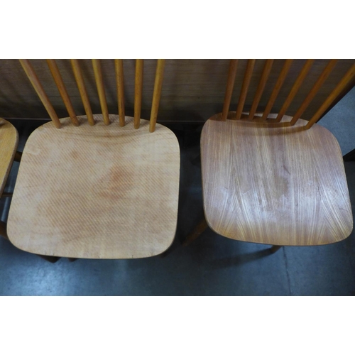 81 - A set of four beech kitchen chairs