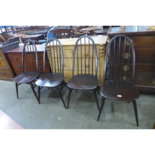 85 - A set of four Ercol Golden Dawn elm and beech Quaker chairs