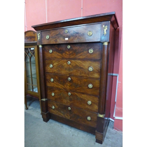 93 - A 19th Century French Empire style mahogany chest of drawers