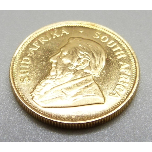 1019 - A 1980 gold quarter Krugerrand, 8.48g, uncirculated