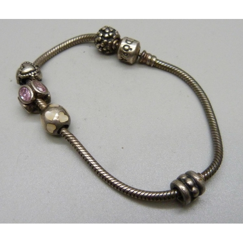 1100 - A silver Pandora bracelet