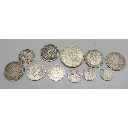 1101 - British silver coins, pre 1946 and Victorian, 48g