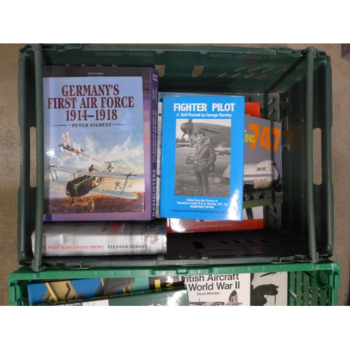 1122 - Four boxes of hardback books, mainly aircraft**PLEASE NOTE THIS LOT IS NOT ELIGIBLE FOR POSTING AND ... 