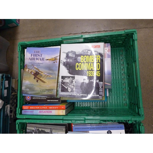 1122 - Four boxes of hardback books, mainly aircraft**PLEASE NOTE THIS LOT IS NOT ELIGIBLE FOR POSTING AND ... 