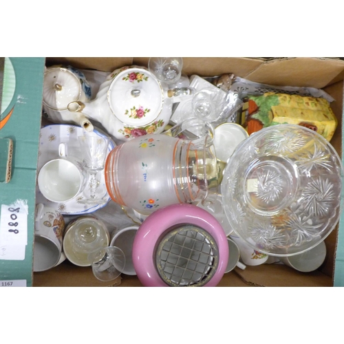 1167 - A collection of china and glass including a Shelley cake stand**PLEASE NOTE THIS LOT IS NOT ELIGIBLE... 