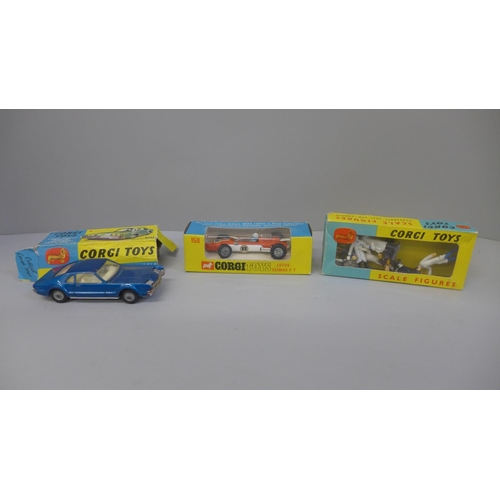 637 - Two Corgi Toys model vehicles and scale figures, 264, 158 and 1505, boxed, one box a/f