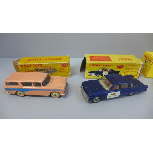 643 - Three Dinky Toys model vehicles, 173, 150 and 264, boxed