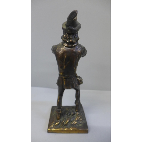 649 - A metal figure, 23cm