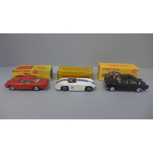 650 - Three Dinky Toys model vehicles, 256, 185 and 133, boxed, two boxes a/f