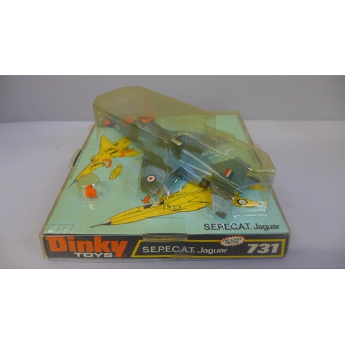 651 - A Dinky Toys 731 SEPECAT Jaguar aircraft, in original box