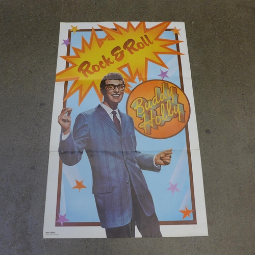 703 - A collection of music posters including Buddy Holly, Jet Black, David Bowie, John Lennon and the Dri... 