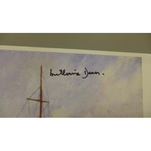 710 - A picture of RMS Titanic, signed by survivor Millvina Dean