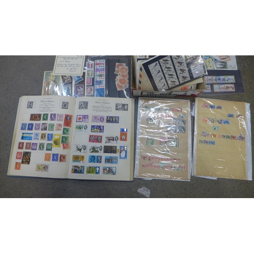 749 - Stamps:- box of stamp albums, covers, etc.