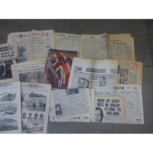 775 - A collection of 20th Century newspapers and publications including 'The Graphic'