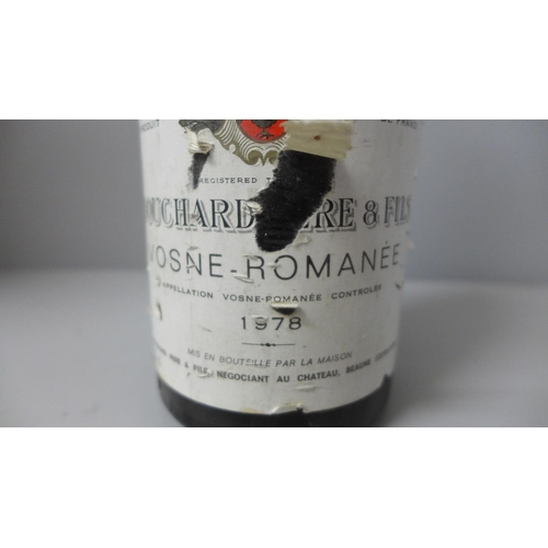 809 - One bottle of Bouchard Pere & Fils Vosne-Romanee 1978 red wine