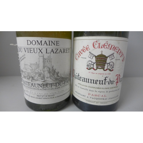 817 - Two bottles of Chateauneuf-du-Pape; 1984 Cuvee Clement V and 1986 Domaine du Vieux Lazanet