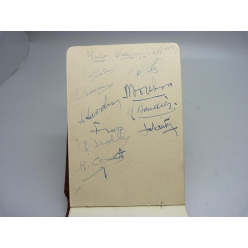 862 - A small autograph book with signatures of George Formby (1934), Sherwood Amateurs Tour, March 1937 a... 