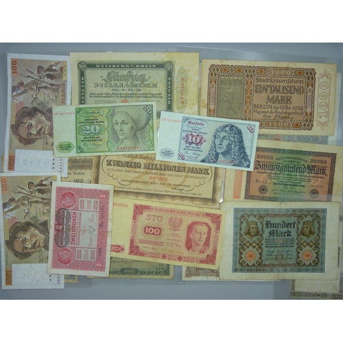 899 - German and European bank notes (20)