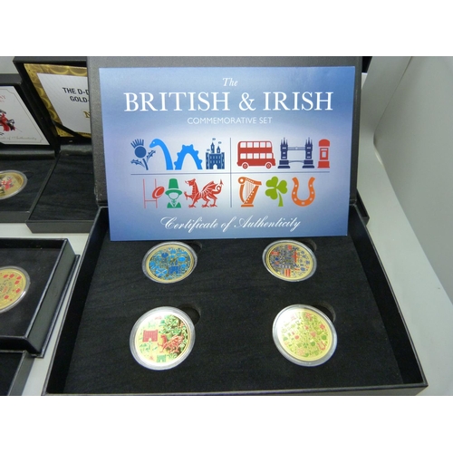 933 - A mixed collection of mint coins packs, including military themed (5)