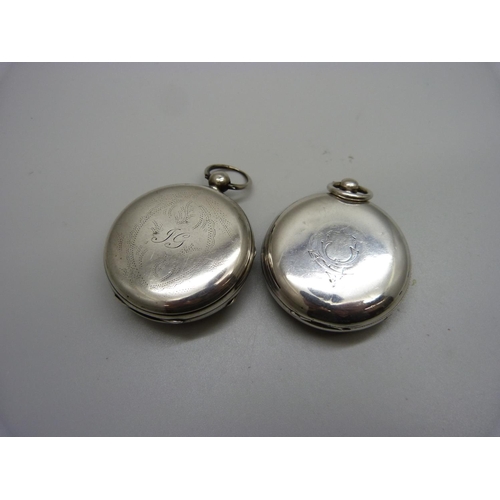 996 - A silver pocket watch, Headrick, Forfar, and a silver pocket watch case