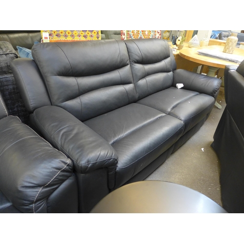 1488 - A pair of Axel black leather two and three seater sofas * this lot is subject to VAT