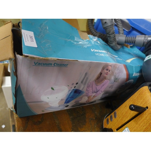 2071 - Hand held Bissell steamer plus hand held vacuum cleaner in box