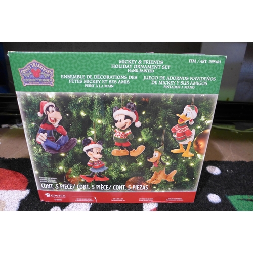 3019 - Christmas Mat 60 X 90cm  and Disney Ornaments (283-217,232) * This lot Is subject to VAT