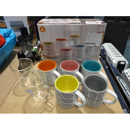 3046 - Mesa Ceramic Mugs x 5, Bodum Double Wall Mugs x 2    (282-580,593)  * This lot is subject to vat