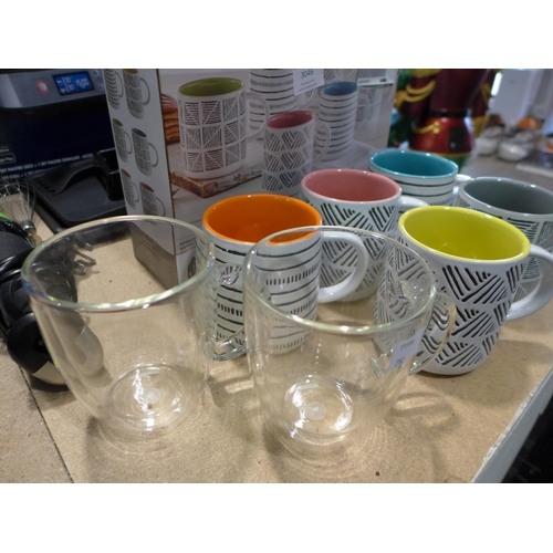 3046 - Mesa Ceramic Mugs x 5, Bodum Double Wall Mugs x 2    (282-580,593)  * This lot is subject to vat