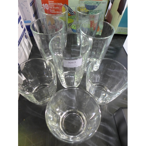 3063 - Bormioli Pulsar 8Pc glassware Set  (281-54)   * This lot is subject to vat