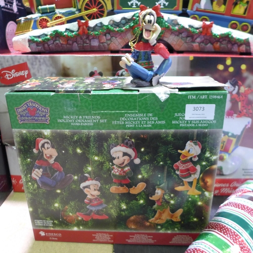 3073 - Disney Tabletop Train Set and Disney Ornaments  (281-55,73)   * This lot is subject to vat