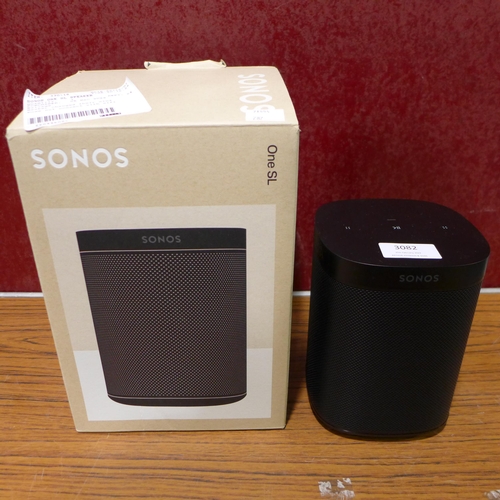 3082 - Sonos One Sl Speaker-black Original RRP £136.99 + vat (282-131)  * This lot is subject to vat