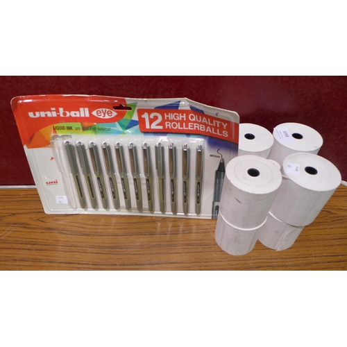 3098 - Uni-Ball Rollerballs, Thermal Till Rolls  80 x 74 x 12.7mm (282-561,564)  * This lot is subject to v... 