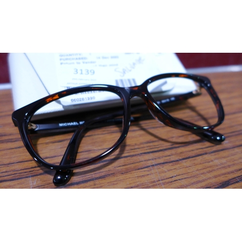 3139 - Pair of  Michael Kors tortoise plastic glasses   4067U 3781 55X16  (285-6)  * This lot is subject to... 