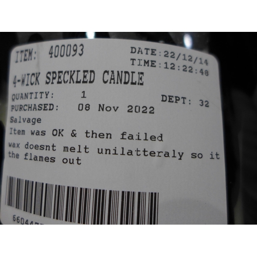 3186 - 4-Wick Speck LED Candle   (282-315)  * This lot is subject to vat